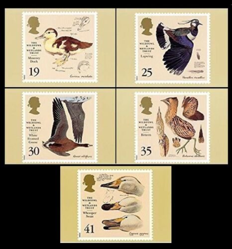 STAMP STATION PERTH G.B. PHQ Cards No.177- Set of 4-Wildfowl & Wetland Mint 1996