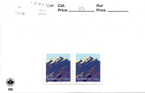 United States Postage Stamp, #2904A Pair Mint NH, 1996 Mountian (AB)