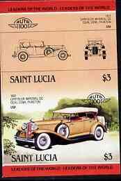 St Lucia 1984 Cars #2 (Leaders of the World) $3 Chrysler ...