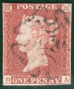 GB QV 1841 PENNY RED SG.8 1d Plate 25 (DA) *STATE 1* Spec BS14 Cat £55+ REDB140