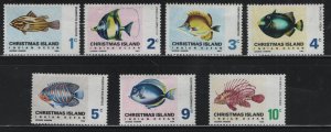 CHRISTMAS ISLAND  22-28 MINT HINGED SHORT SET,   FISH