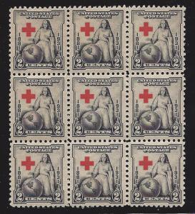 702 Mint,OG,NH... Block of 9... SCV $3.15