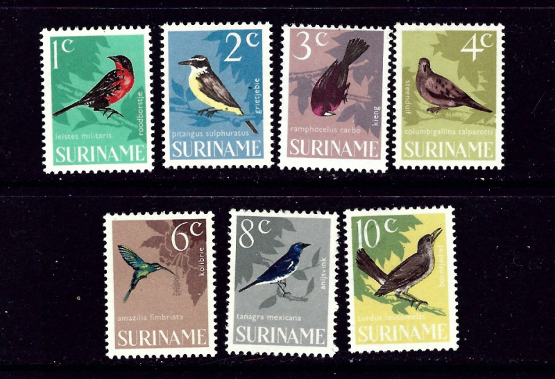 Surinam 323-30 MH 1966 Birds 