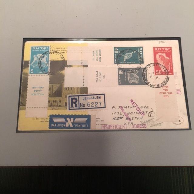 Israel Scott #C1-6 1st Airmails Full Tabbed Set on First Day Covers!!