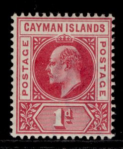 CAYMAN ISLANDS EDVII SG4, 1d carmine, M MINT. Cat £10.