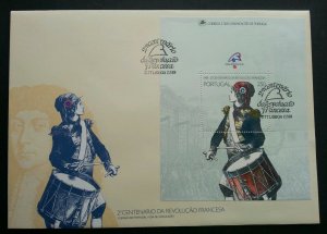 *FREE SHIP Portugal French Revolution 1989 Musical Instruments Music (FDC)