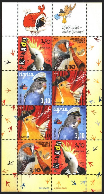 Croatia. 2015. Small sheet 1163-66. House parrots. MNH.