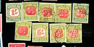 AUSTRALIA  #J72-78 81 8N3 USED FVF Cat $32