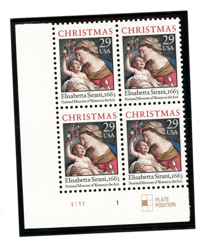 US  2871  Madonna 29c -Plate Block of 4 -MNH - Dextrin Shiny Gum - 1111-1  LL-ML