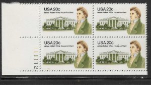 US#1936 20c -James Hoban -Plate Block of 4 (MNH) CV $2.00