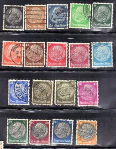 GERMANY SC# 415-31 USED   1933-36