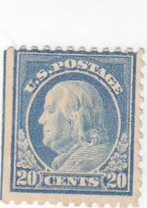 Scott # 515 - 20c Ultramarine- Franklin - Mint Hinged - SCV $40.00