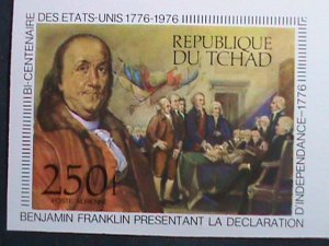 ​CHAD-1976 SC# 181-5-BICENTENARY OF AMERICAN REVOLUTION IMPERF-MNH SET VF RARE