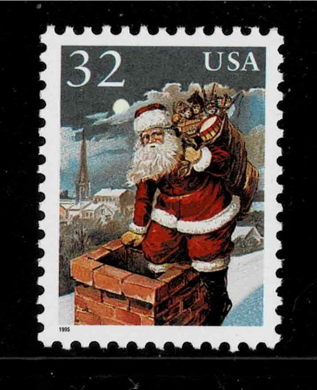 3004 32c Santa Entering Chimney Fine MNH