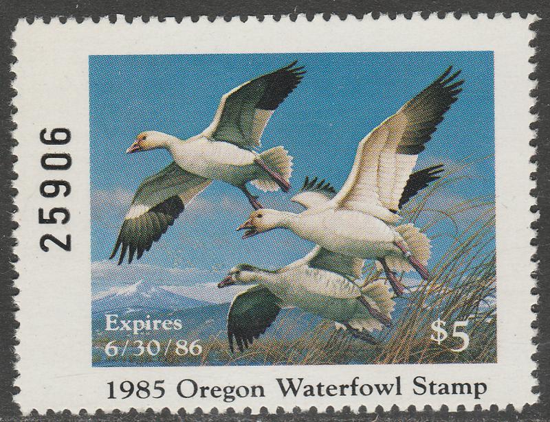 U.S.-OREGON 2, STATE DUCK HUNTING PERMIT STAMP. MINT, NH. VF