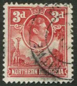 Northern Rhodesia SC# 35 KGVI and Animals 3d used SCV $3.00 (Italicised)