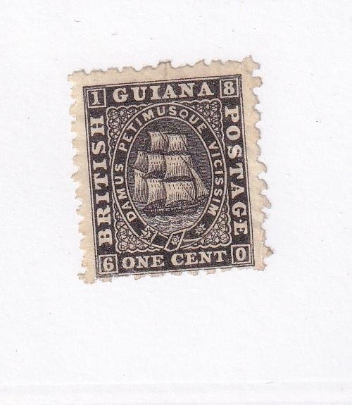 BRITSIH GUIANA # 24 VF-MNG 1ct SHIP BLACK CAT VALUE $238