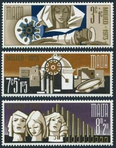 Malta B13-B15,B15a sheet,MNH.Michel 478-480,Bl.3. Christmas 1973.Singers,Organ, 