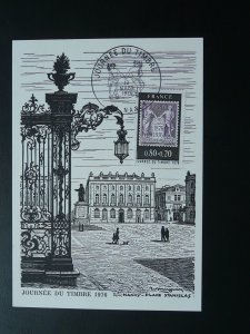 architecture Stanislas square maximum card France stamp day 1976