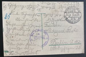 1915 Feldpost Germany Picture Postcard Cover To Berlin attack back at Altkirch