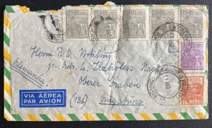 1952 São Paulo Brazil Airmail Cover To Germany