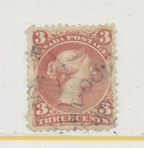 Canada #25 The 1868 Queen Victoria 3 Cent Used C.V. $40.00