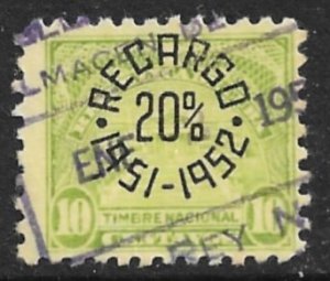 CUBA 1951 10c RECARGO 20% REVENUE GP112 Used