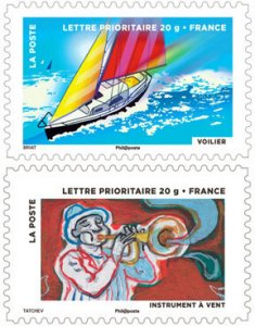 Scott #4535-6 Trumpet and Sailboat S/A MNH