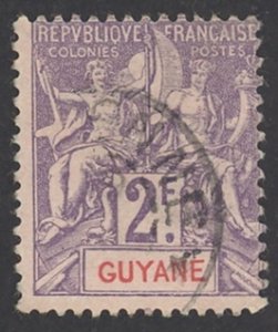 French Guiana Sc# 50 Used 1902 2fr Navigation & Commerce