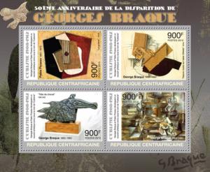 CENTRAFRICAINE 2013 SHEET GEORGES BRAQUE ART PAINTINGS