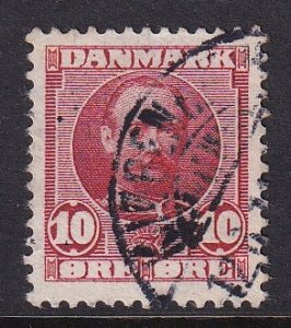 Denmark  #73  used  1907  Frederick VIII   10o