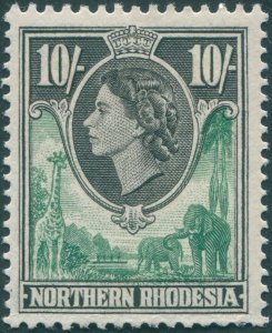Northern Rhodesia 1953 10s green & black SG73 unused