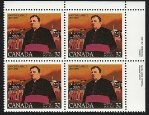 HISTORY = ANTOINE LABELLE = Canada 1983 #998 MNH UR BLOCK OF 4