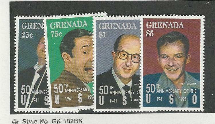 Grenada, Postage Stamp, #2084, 87, 89, 90 Mint NH, 1992 Sinatra USO