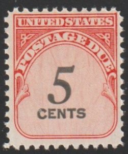 SC# J93 - (5c) - Carmine Rose, unwmk, MNH single