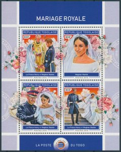 Togo 2018 MNH Royalty Stamps Prince Harry & Meghan Royal Wedding 4v M/S