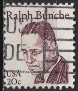 US Sc. #1860 (used) 20¢ Ralph Bunche, claret (1982)