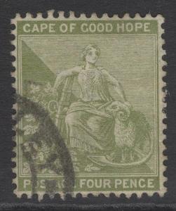 CAPE OF GOOD HOPE SG65 1897 4d SAGE-GREEN USED