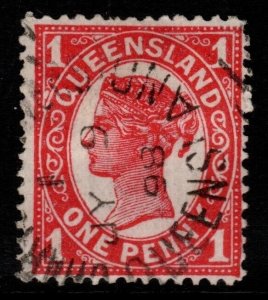 QUEENSLAND SG229 1896 1d VERMILION USED