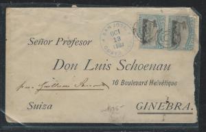 COSTA RICA (P1906B) 1901 5C PR ON COVER TO SWITZERLAND, VIA USA