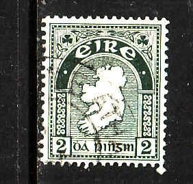 Ireland-Sc#109-used 2p deep green-Map of Ireland-1941-