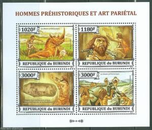 BURUNDI  2013 PRE HISTORIC MAN & CAVE ART SHEET MINT NEVER HINGED