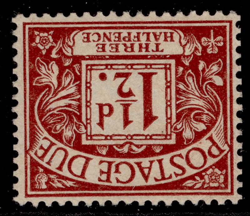 GB GV SG D3Wi, 1½d chestnut WMK INV, LH MINT. Cat £70. 