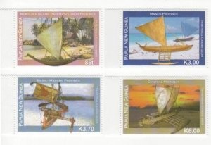 Papua New Guinea 2009 - Canoes Boats - Set of 4 Stamps - Scott #1419-22 - MNH