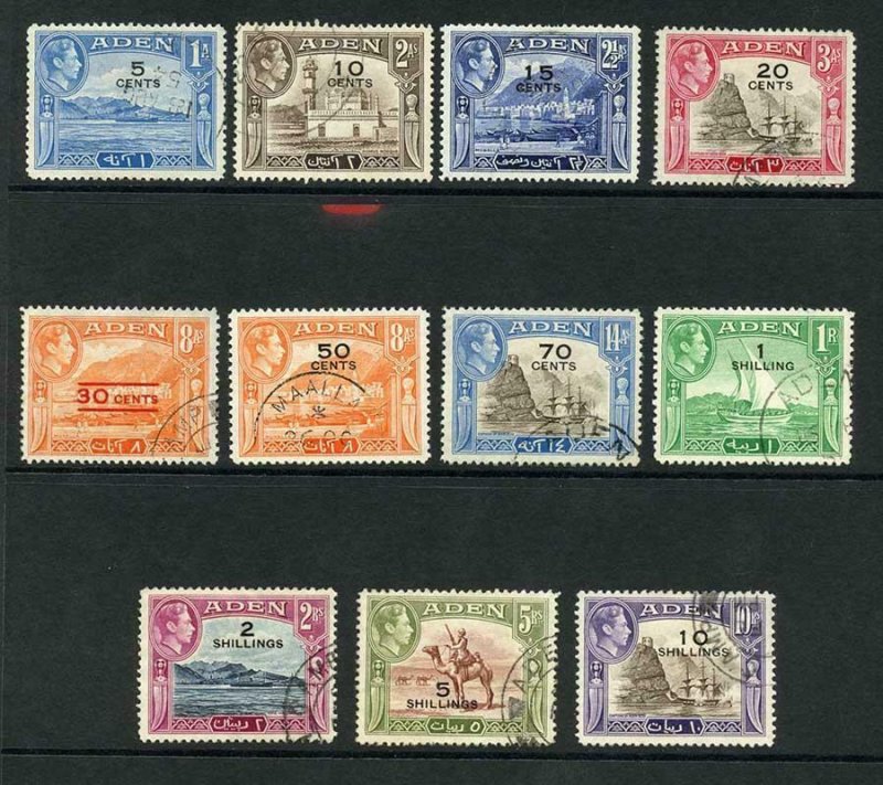 Aden SG36/45 1951 Set Fine used Cat 40 pounds