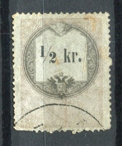 AUSTRIA; 1870s classic early Revenue issue fine used 1/2k. value
