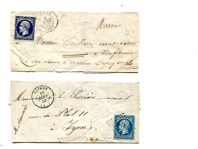 France   2  letter covers  with different stamps  -    Lakeshore Philatelics