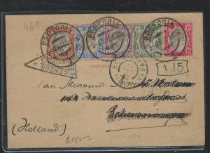 TRANSVAAL (P2408B) KE 5 STAMP BOER WAR CENSOR COVER TO HOLLAND