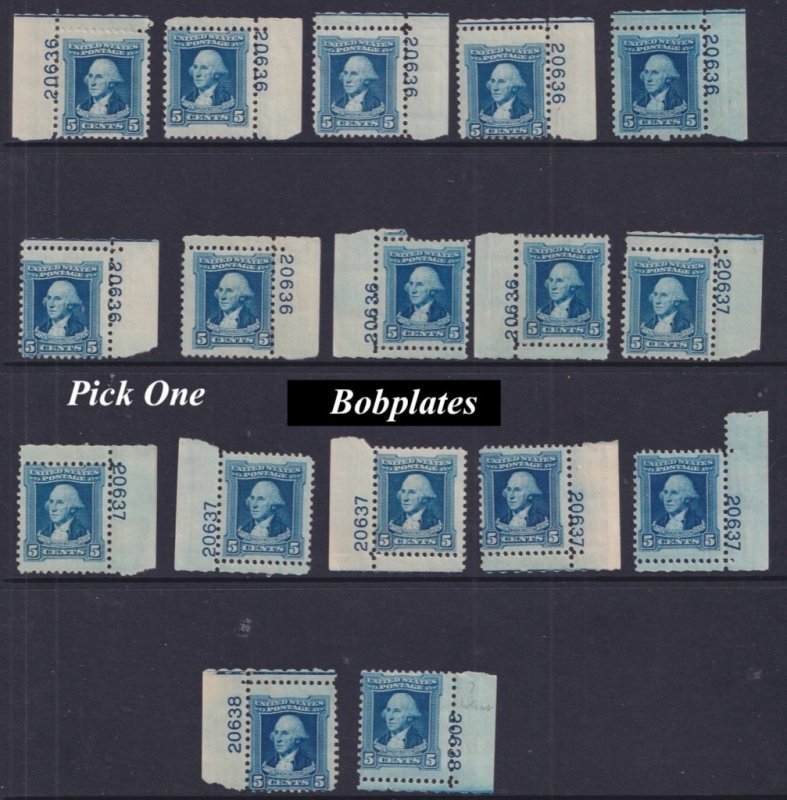 BOBPLATES US #710 Washington Bi Plate Singles Pick One F-VF Mint NH