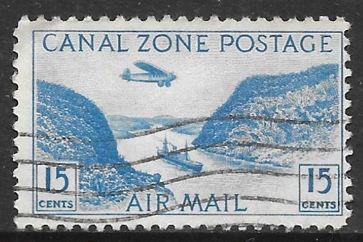 Canal Zone C10: 15c Gaillard Cut, single, used, F